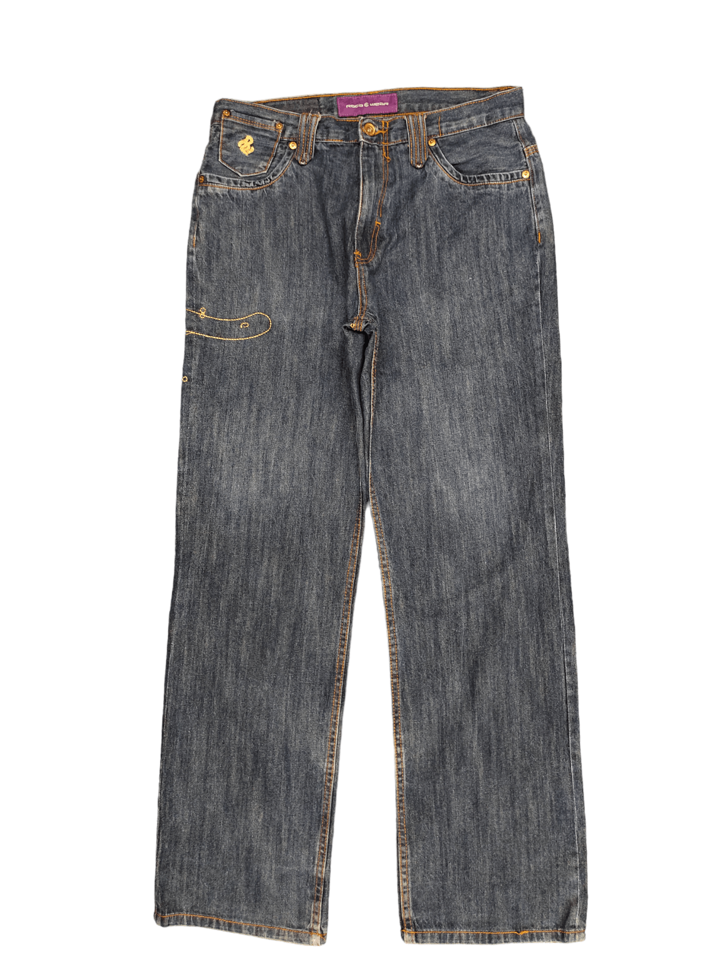 Rocawear Baggy Jean Rocawear Gold Embroidered Wide Leg Denim Y2k Jnco Size US 32 / EU 48 - 9 Thumbnail