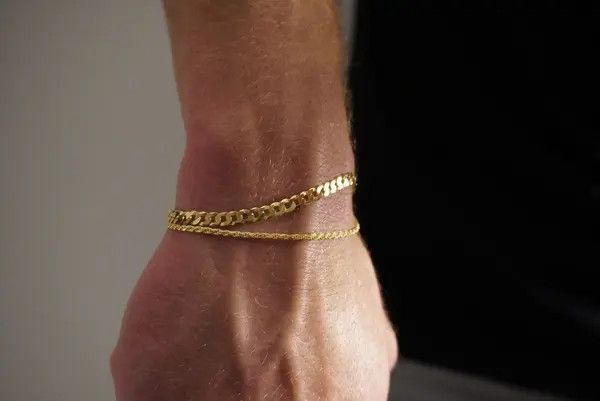 Jewelry Gold bracelet stack 14k gold vermeil bracelet set 7 inches Size ONE SIZE - 2 Thumbnail