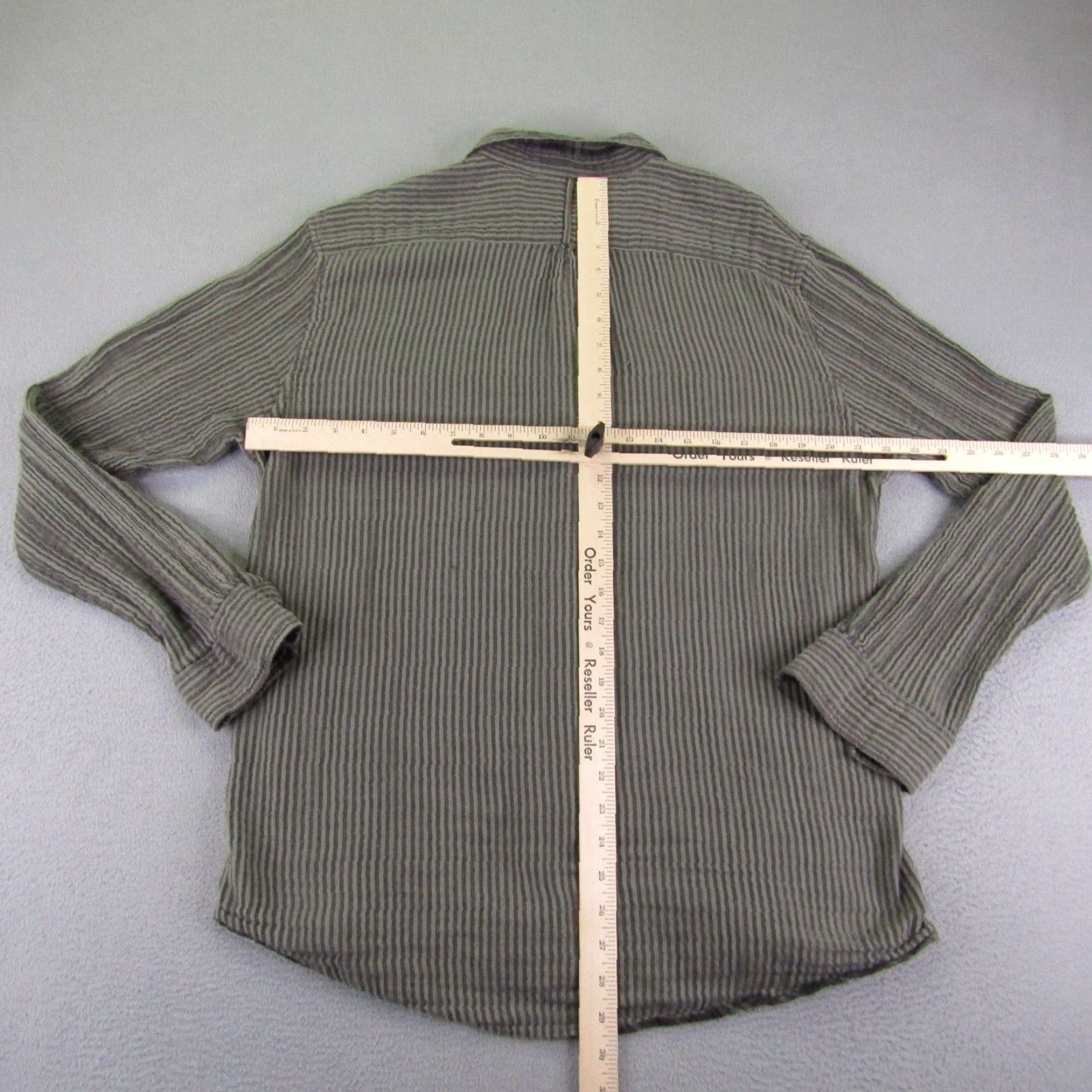 Carbon2Cobalt Carbon 2 Cobalt Mens Large Gray Striped Flannel Button Up Shirt Size US L / EU 52-54 / 3 - 4 Thumbnail