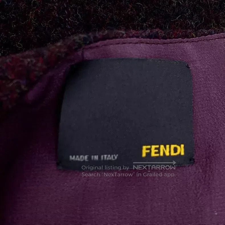 Fendi Fendi Dark Purple Buckle Wool Round Neck Sleeveless Tweed Size S / US 4 / IT 40 - 6 Thumbnail