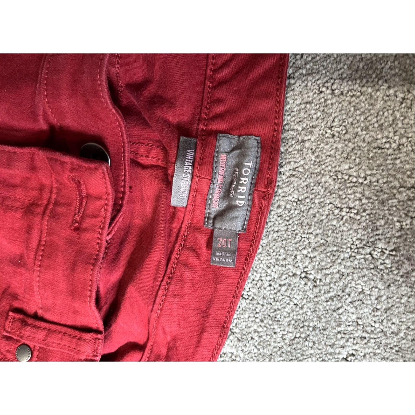 Torrid VINTAGE Torrid Perfect Boyfriend Jeans Women's Size 20 Red Stretch Size 42" / US 20 - 5 Thumbnail