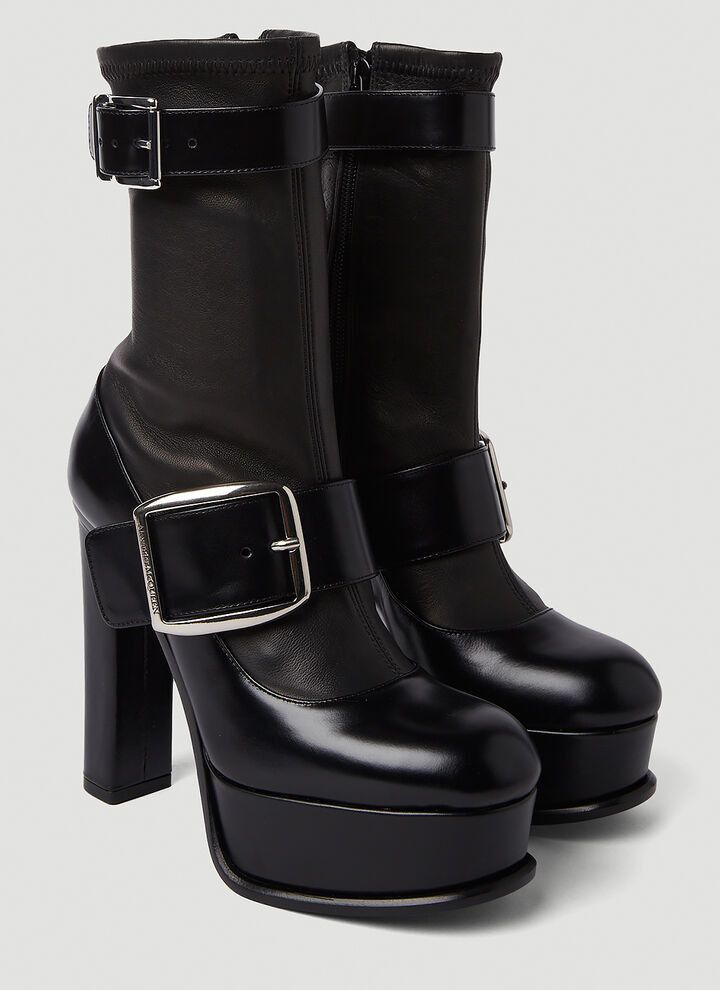Alexander McQueen o1y0225 Ankle Boots in Black Size US 10 / IT 40 - 2 Thumbnail