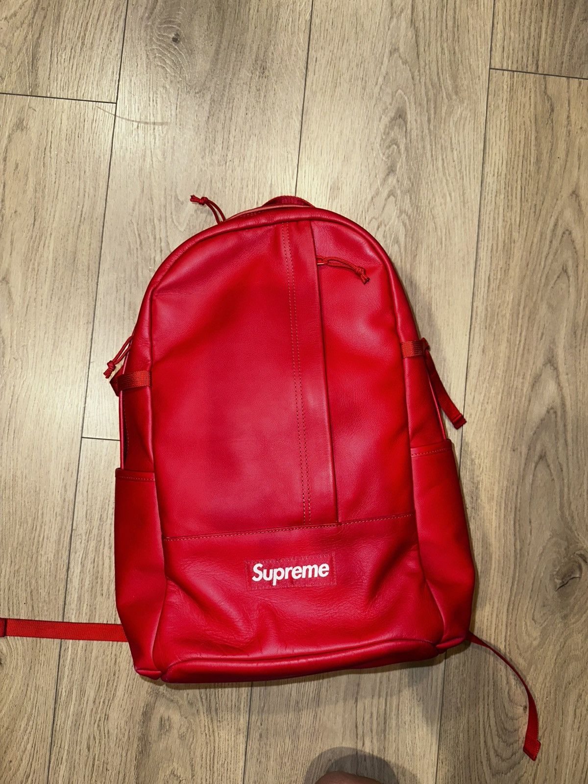 Supreme Supreme - Leather Backpack Red Size ONE SIZE - 1 Thumbnail