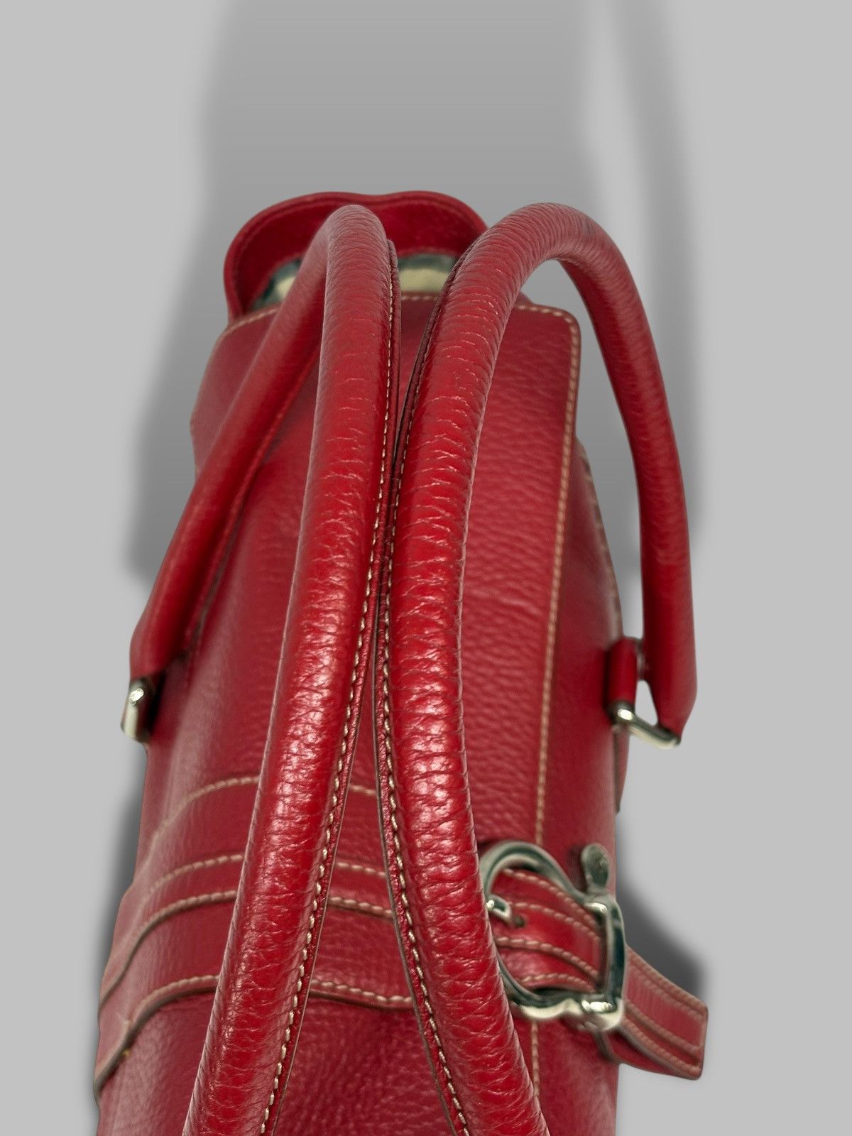 Burberry Burberry London Hot Red Leather Shoulder Bag Nova Check Size ONE SIZE - 8 Thumbnail