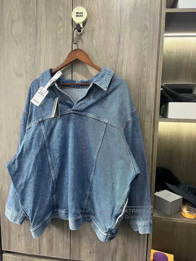 Balenciaga Balenciaga Solid V-neck Denim Jacket Size XS / US 0-2 / IT 36-38 - 3 Thumbnail