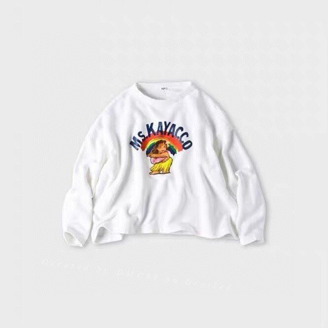 45rpm 45R White Rainbow Girl Print Sweatshirt Size M / US 6-8 / IT 42-44 - 1 Thumbnail