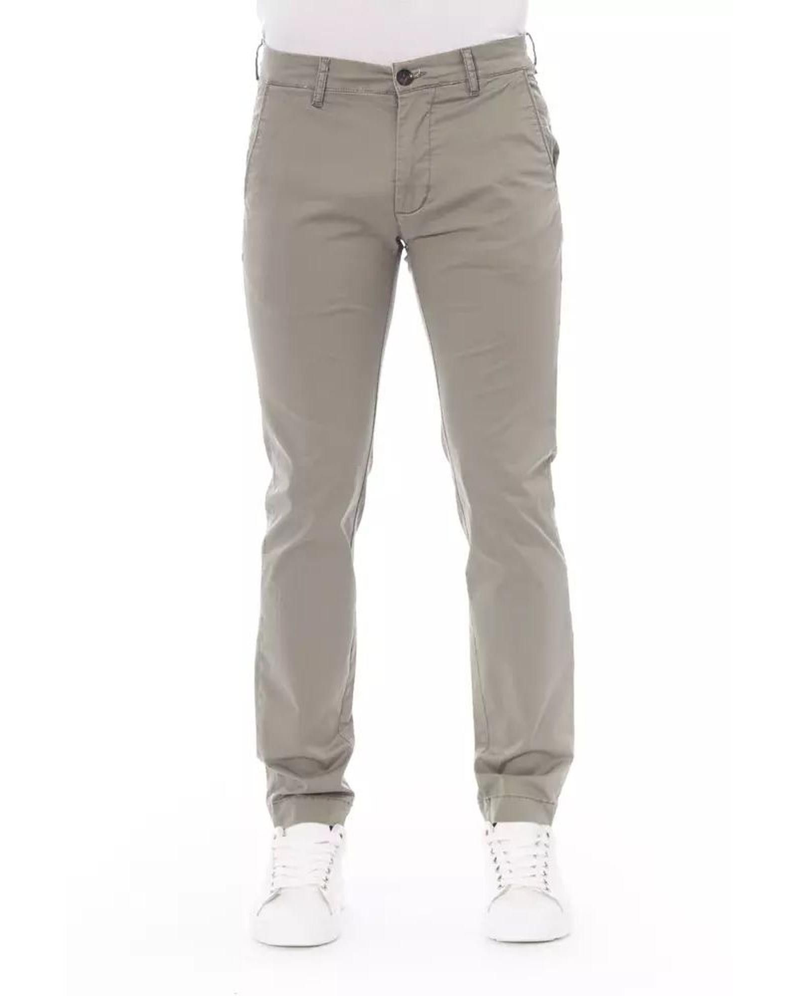 image of Baldinini Solid Chino Trousers in Beige, Men's (Size 30)