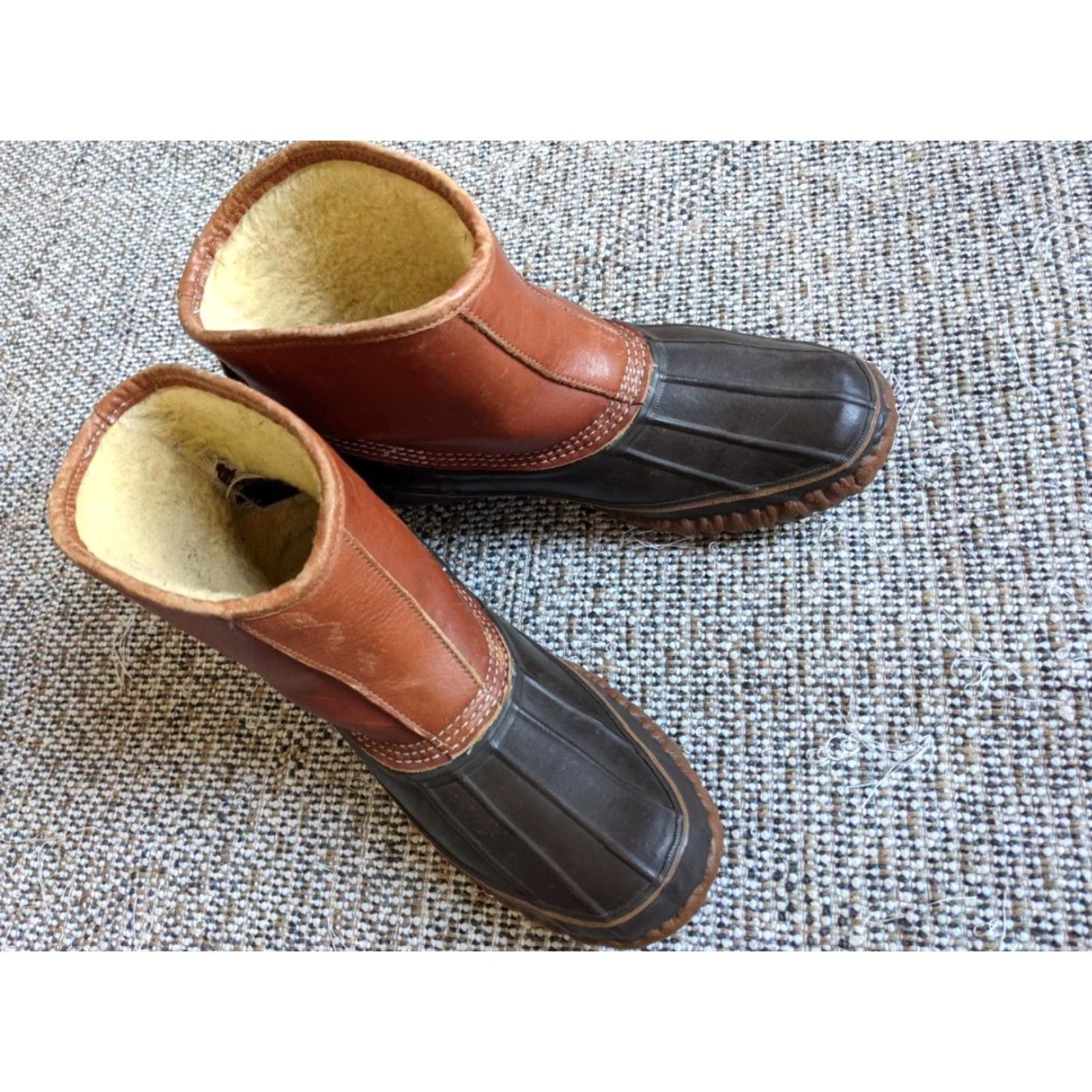 Vintage VINTAGE L.L. Bean Boots Womens 11 Wool Lined Pull-On Brown Leather 7.5" Tall Mens? Size US 11 / IT 41 - 5 Thumbnail