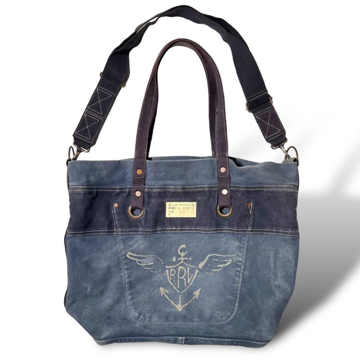 RRL Ralph Lauren US Navy Sailcloth Canvas Tote Bag Size ONE SIZE - 1 Thumbnail