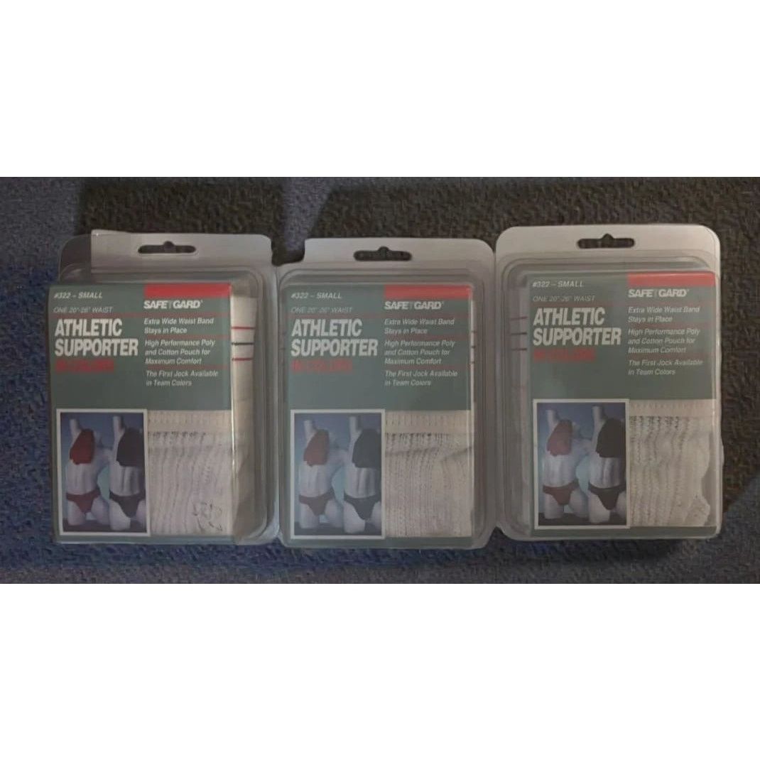 Other 3 Pk Vintage SafeTGard Athletic Supporter Jockstrap S 20-26" Size 26 - 3 Thumbnail
