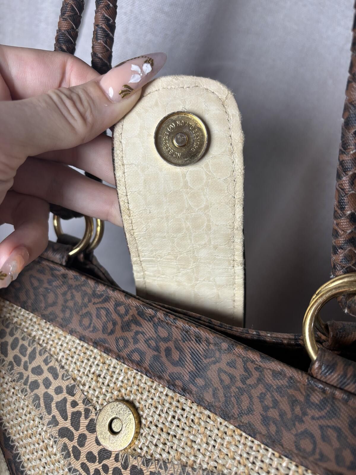 The Unbranded Brand Woven Y2K Forest Fairy Patchwork Bag Leopard Print Accents Size ONE SIZE - 7 Thumbnail