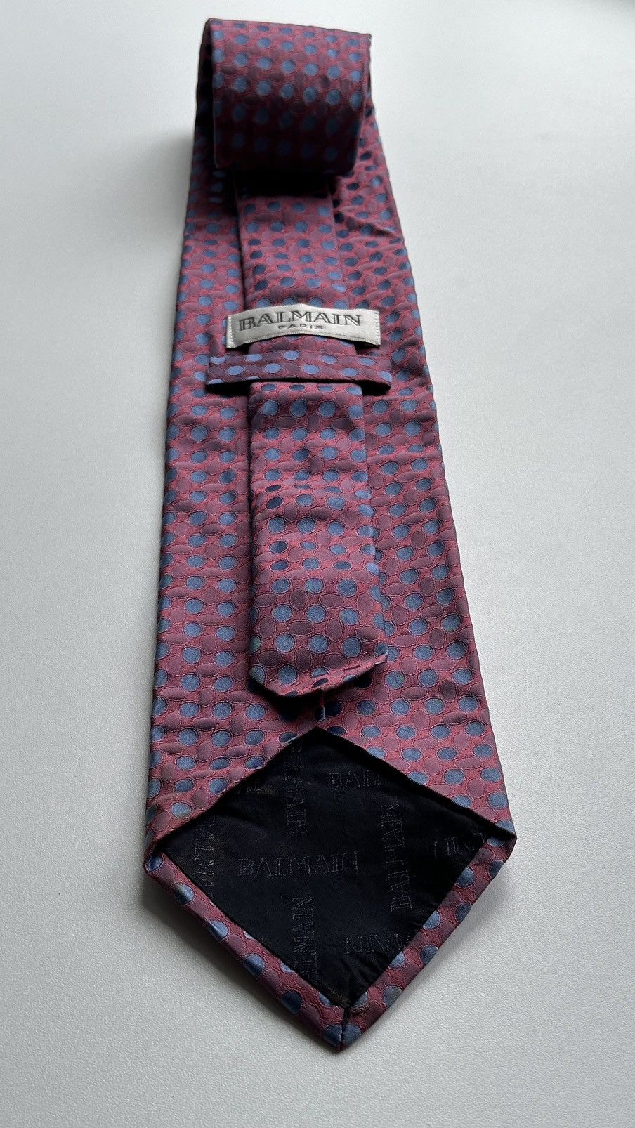 Balmain Balmain Men Pink Blue Classic Tie Made In Italy 100% Silk Size ONE SIZE - 3 Thumbnail