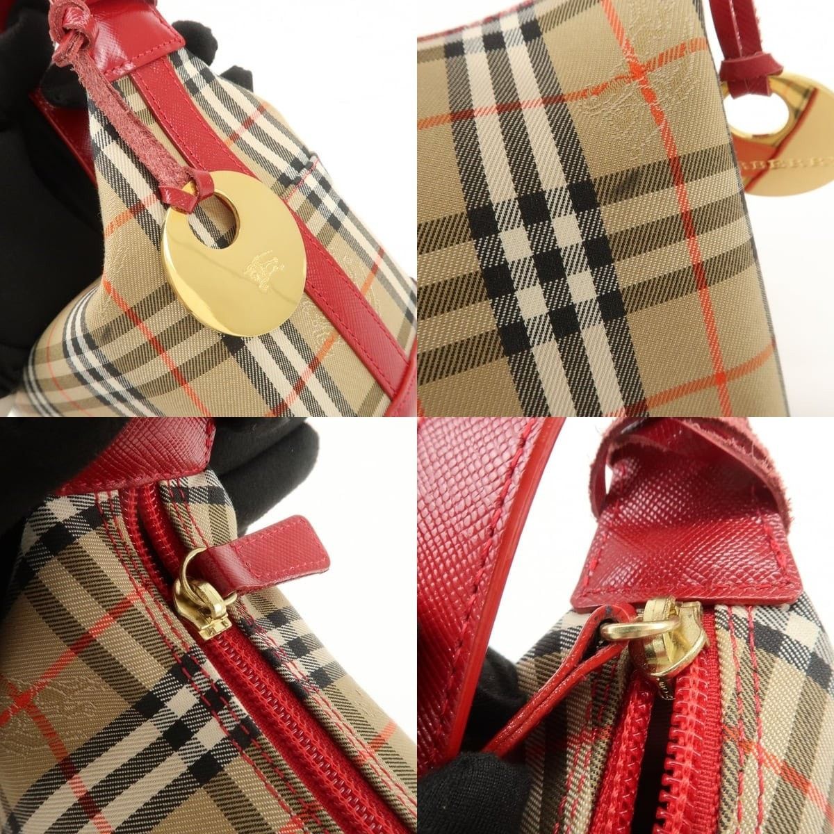 Burberry Burberry Nova Check Canvas & Leather Shoulder Bag Beige Size ONE SIZE - 6 Thumbnail