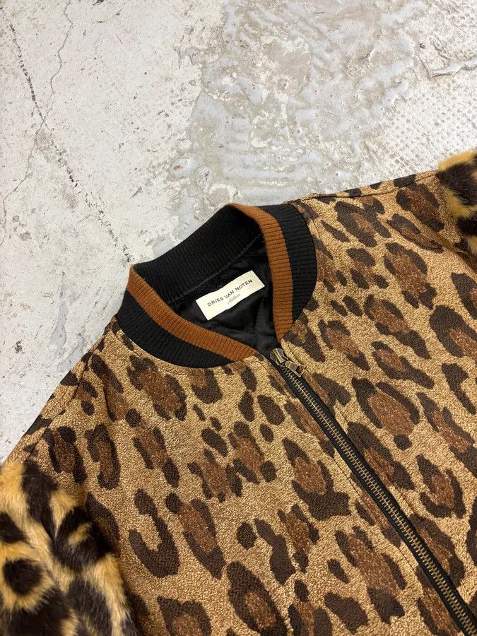 Dries Van Noten Dries Van Noten Hybrid Leopard Camel Bomber Jacket Size XS / US 0-2 / IT 36-38 - 5 Thumbnail