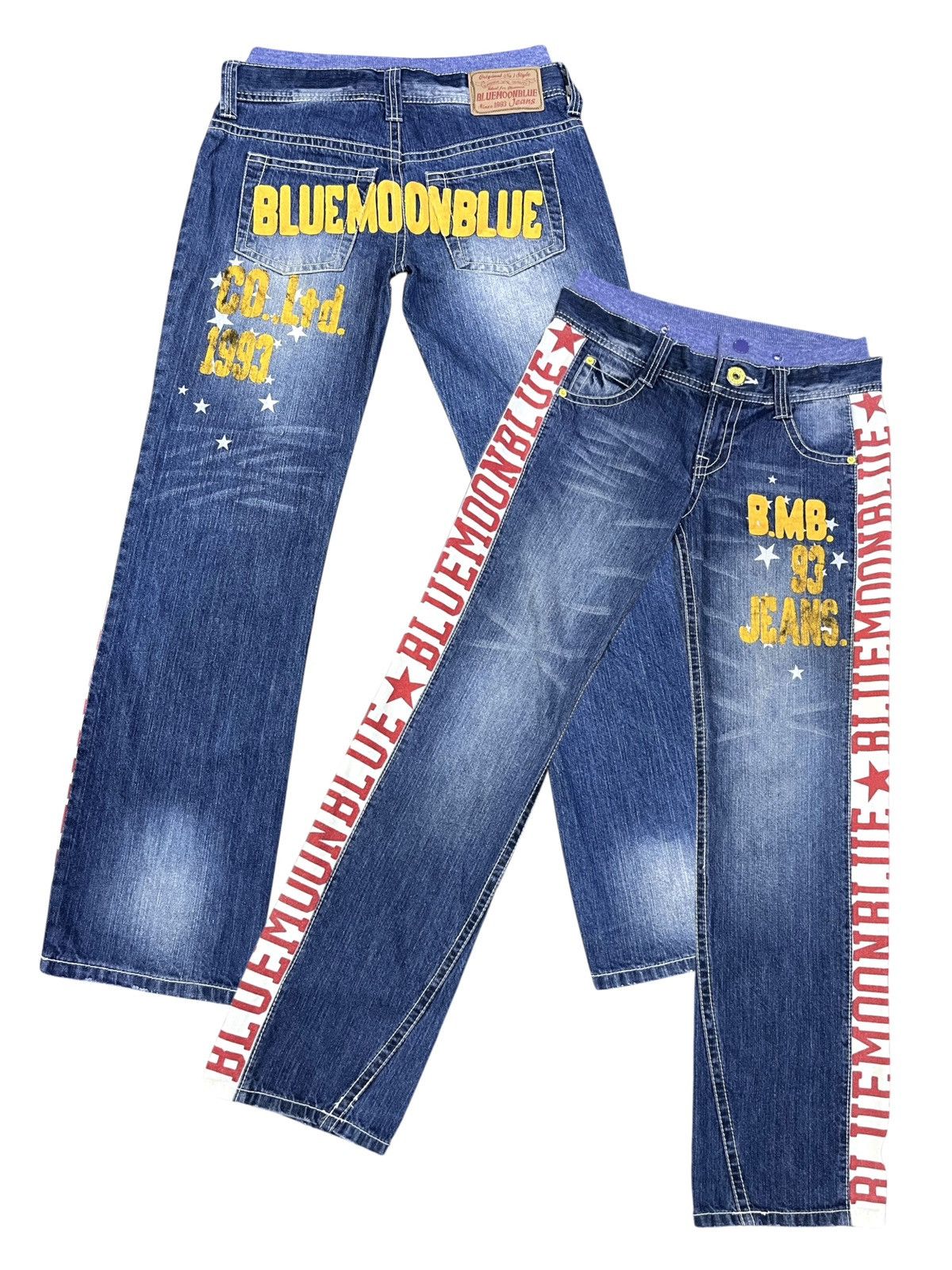 Pure Blue Japan Vintage BLUEMOONBLUE Side SpellOut Butt Embroidery Hysteric Size US 30 / EU 46 - 1 Thumbnail