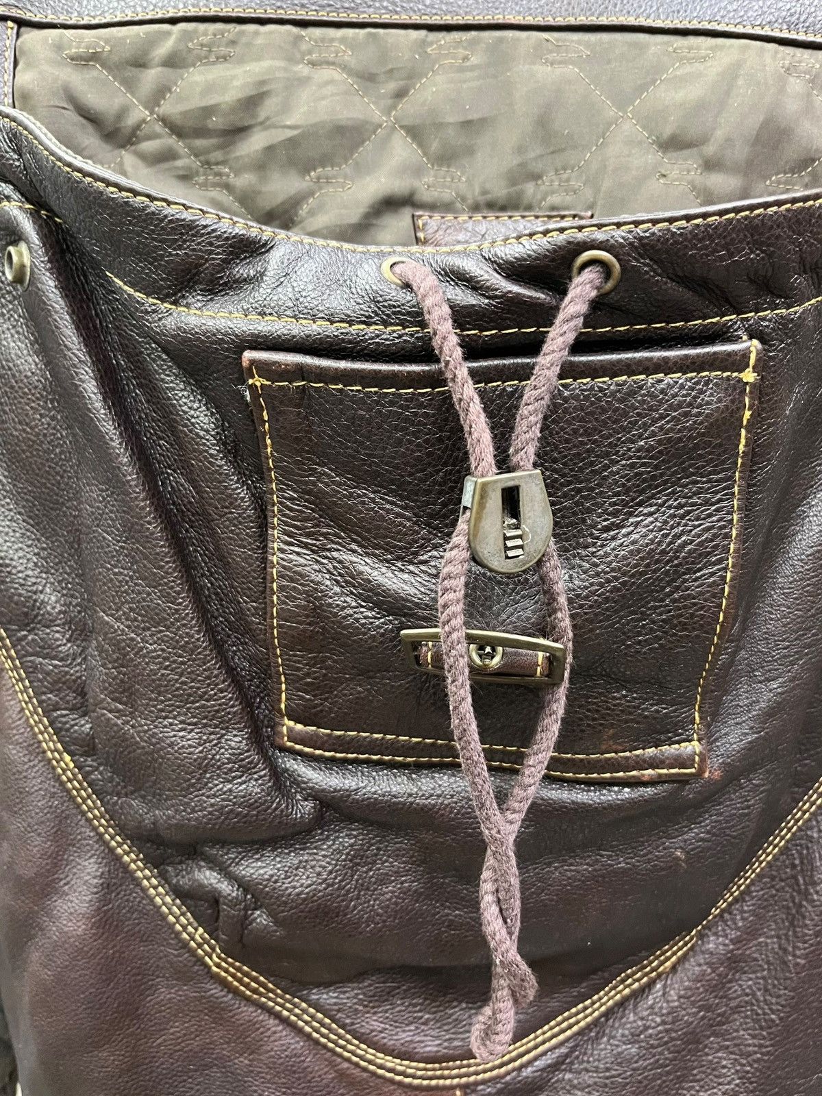 Vintage VIANUOVA Insane Rare Hybrid Leather Kangaroo Pocket Jacket Size US M / EU 48-50 / 2 - 14 Thumbnail