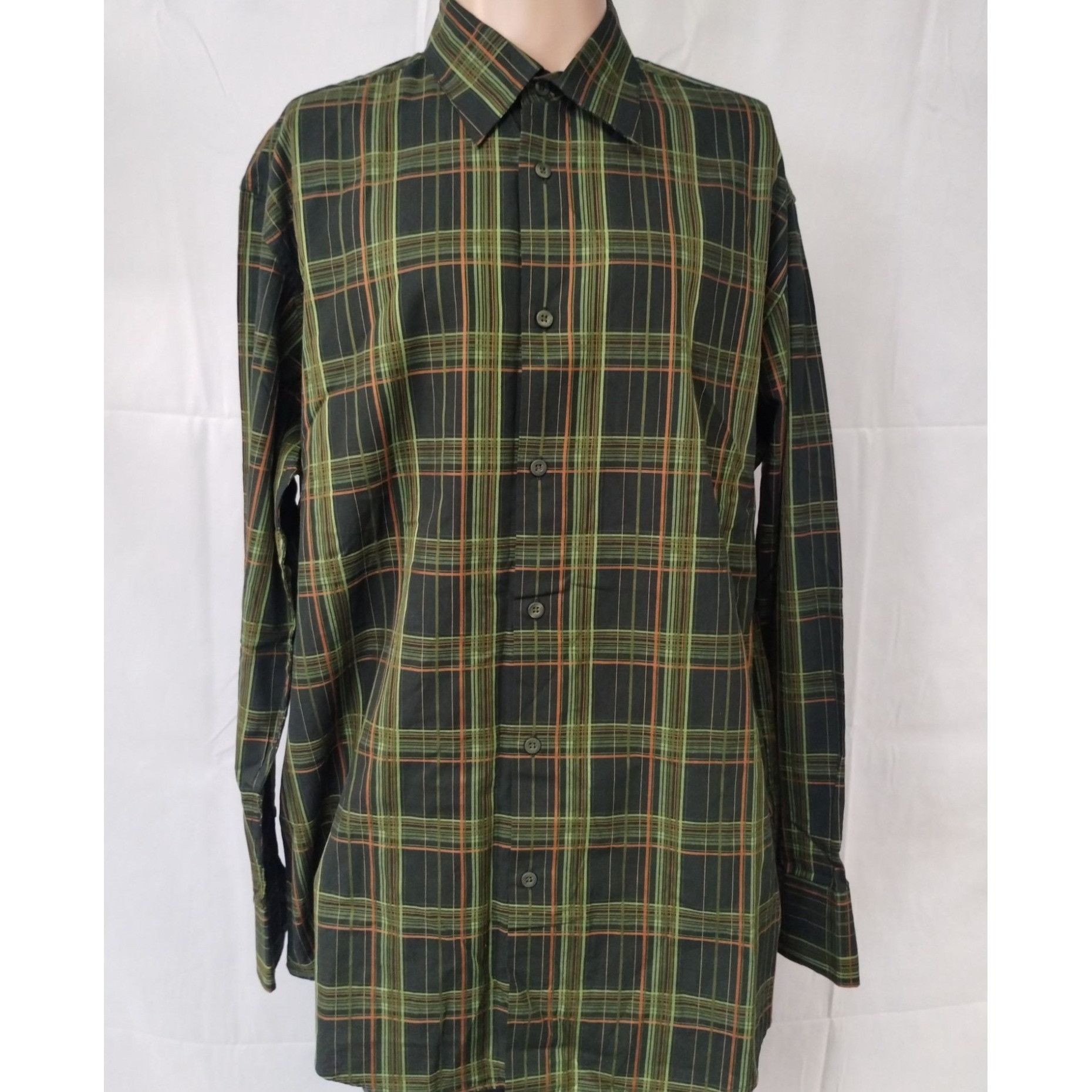 Alfani Alfani Men's Green Plaid Shirt/Button Up Size L SKU 3992 Size US L / EU 52-54 / 3 - 1 Thumbnail