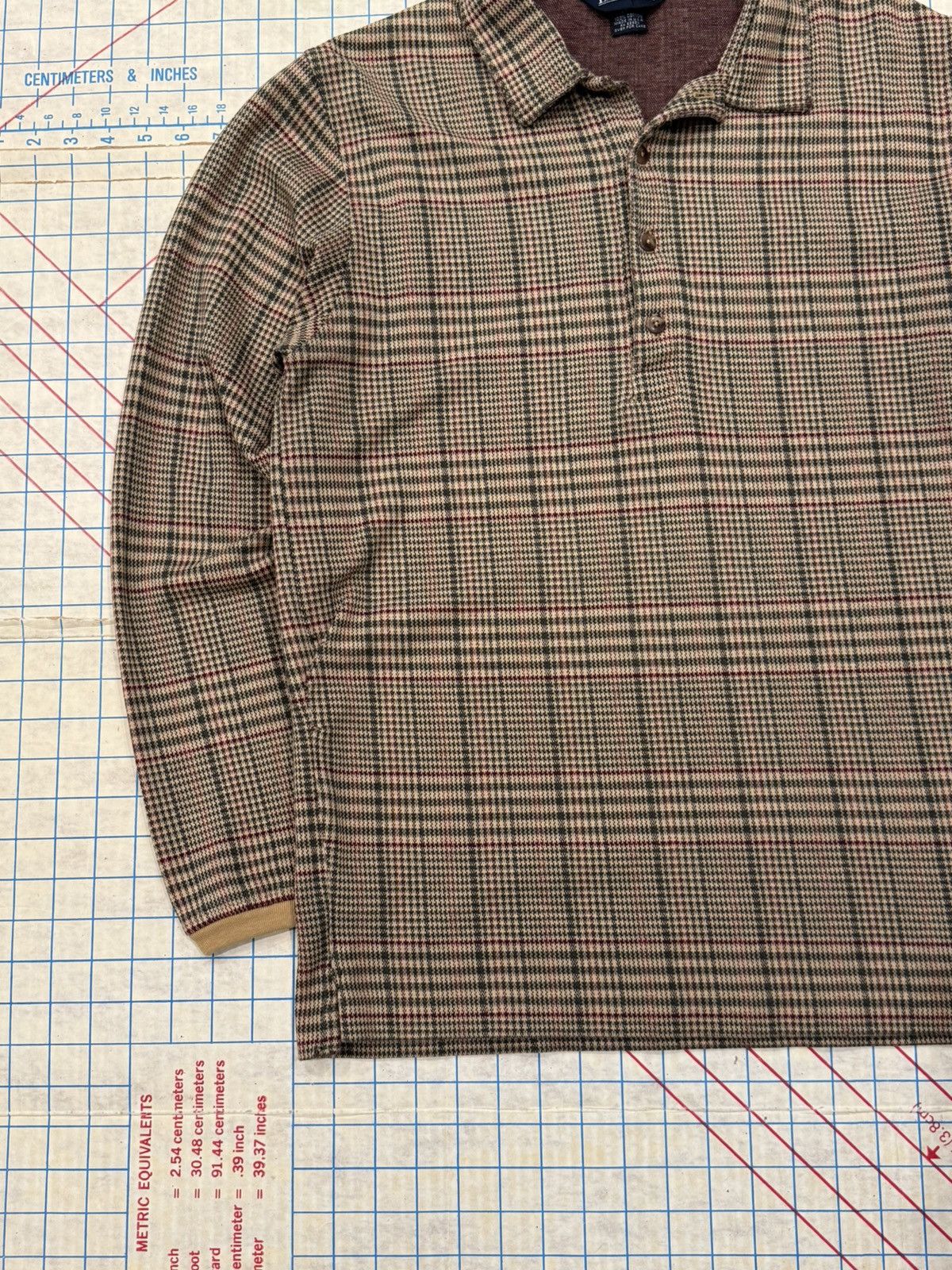 Lands' End Vintage Lands End Long Sleeve Polo Shirt Brown Checkered Size US M / EU 48-50 / 2 - 3 Thumbnail