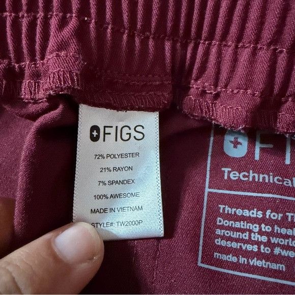 Other Figs Maroon Technical Collection Pants Sz XS Size 24" / US 00 / IT 34 - 5 Thumbnail