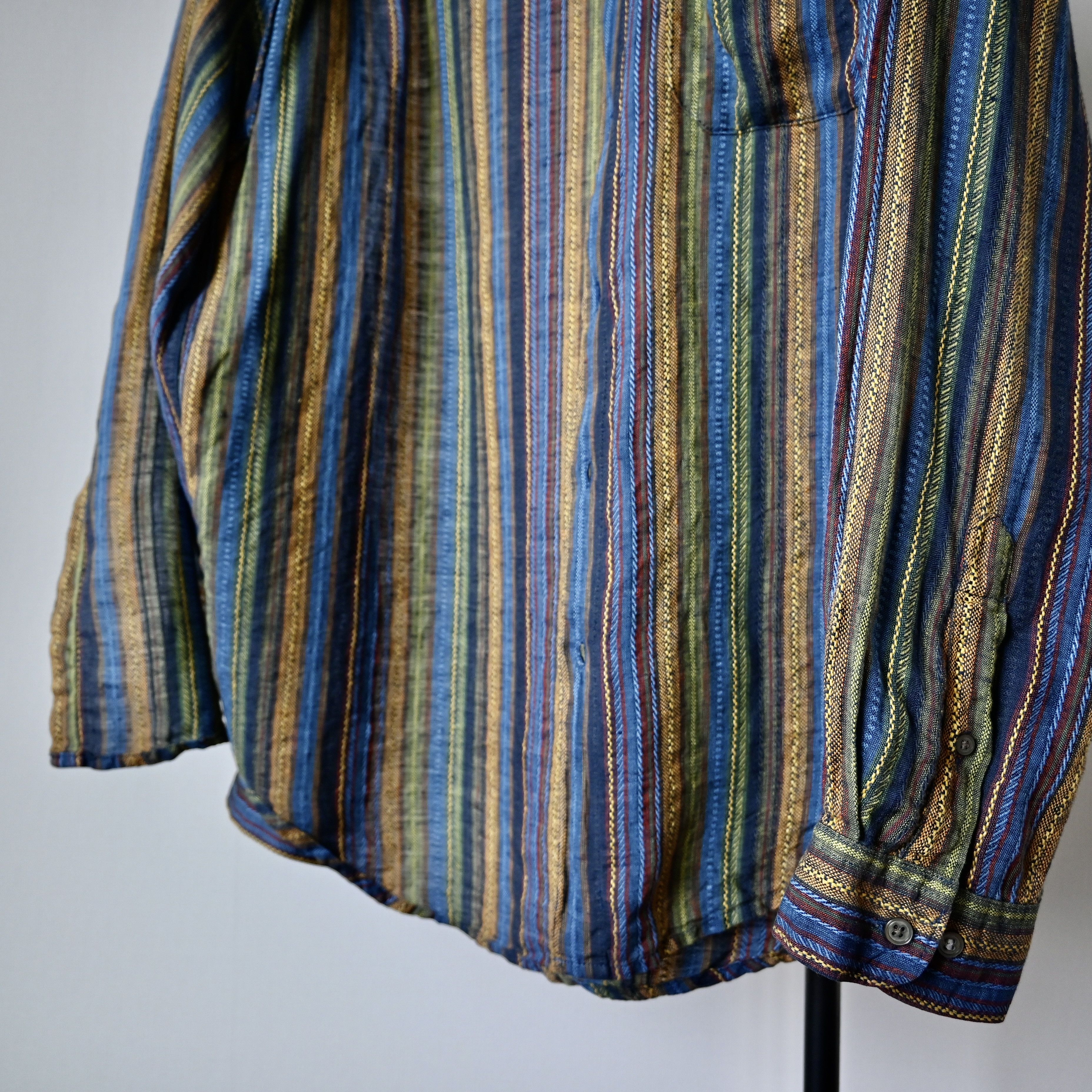 The Territory Ahead VTG 1990s TERRITORY RESERVE ethnic multistriped linen shirt Size US L / EU 52-54 / 3 - 9 Thumbnail