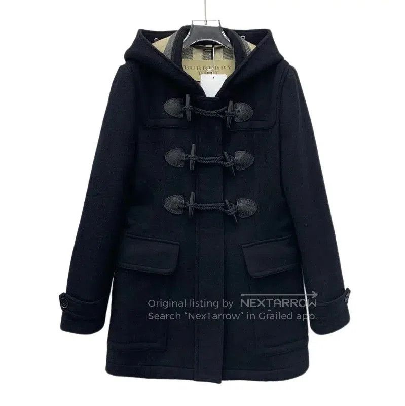 Burberry Black Wool Women's Coat Size M.