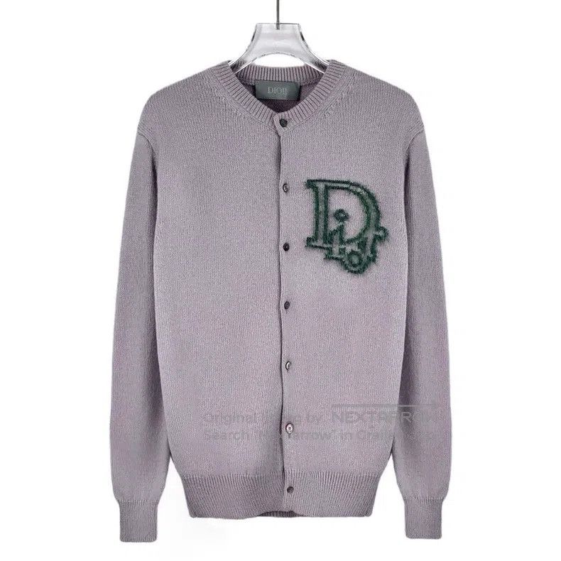 Dior Dior Purple logo embroidered cashmere round neck single-br Size US XS / EU 42 / 0 - 1 Thumbnail
