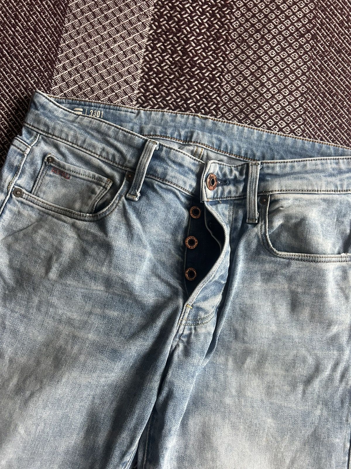 G-Star G-star Raw 3301 Slim Denim Mens Jeans Faded Washed Size W31 Size US 31 - 9 Thumbnail