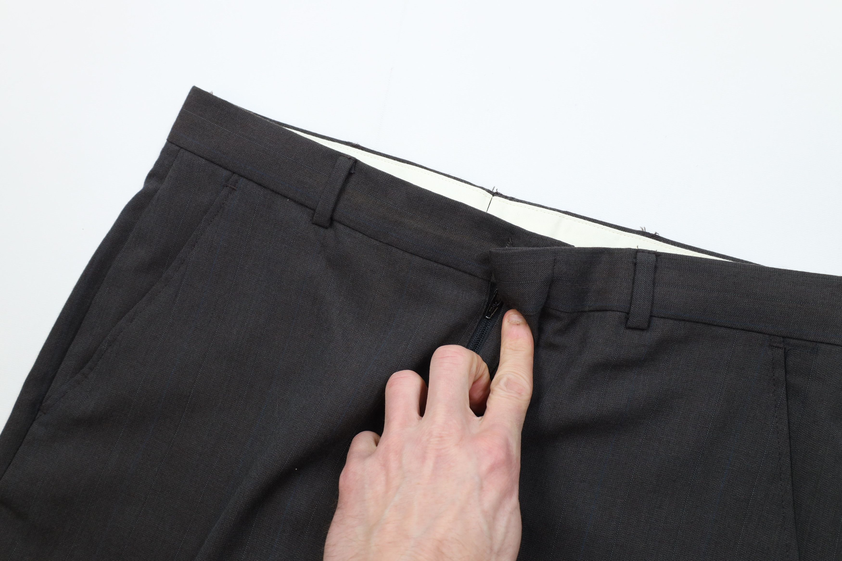Vintage Vintage 90s Streetwear Knit Pinstriped Wide Leg Chino Pants Size US 32 / EU 48 - 8 Thumbnail