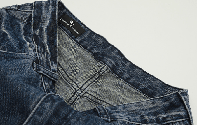 Japanese Brand × Jean Fashion washed distressed lightning pattern loose jeans Size US 32 / EU 48 - 5 Thumbnail
