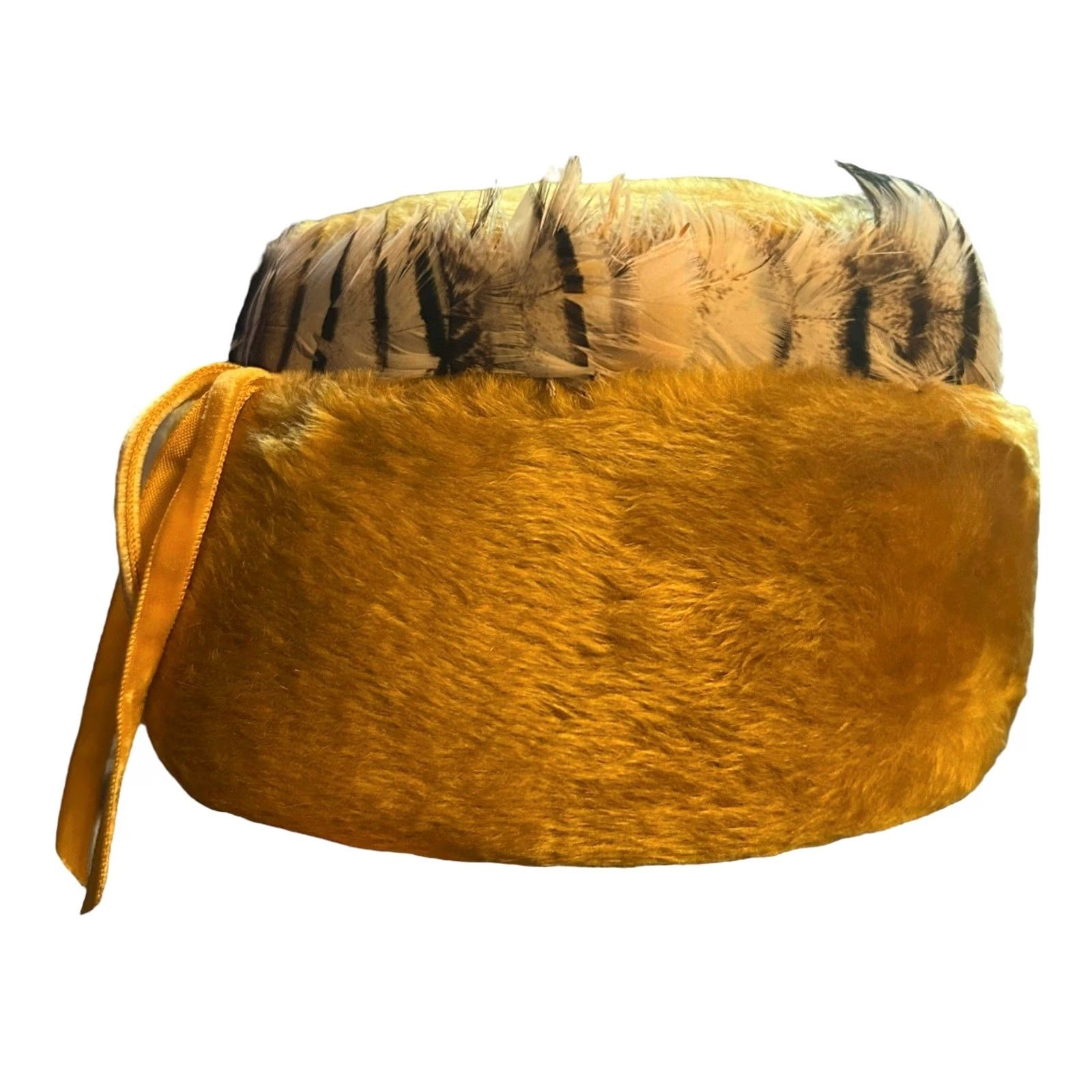 New Era VINTAGE New Era Women's Church Hat Yellow Feathers Made In Italy Size ONE SIZE - 5 Thumbnail