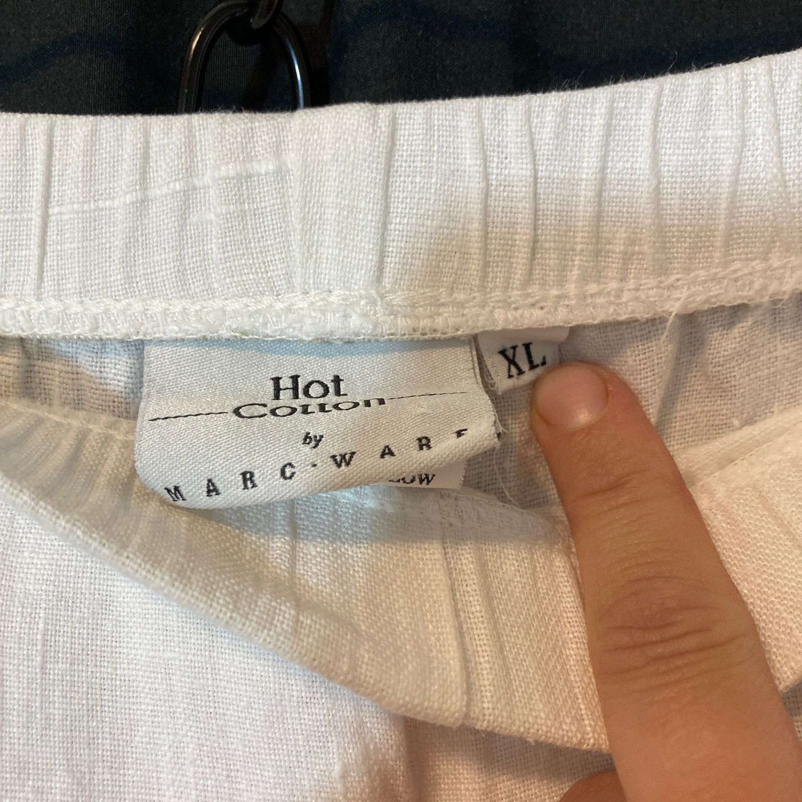 Other Marc Ware Hot Cotton Linen White Pull On Casual Capri Pants Size 38" / US 16 / IT 52 - 6 Thumbnail