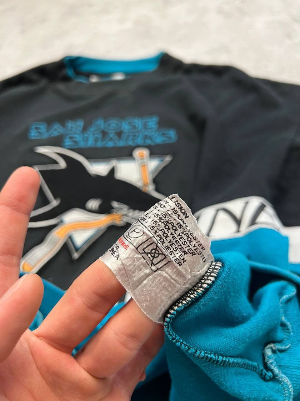 NHL Vintage San Jose Sharks Hockey NHL Sweatshirt Big Logo Size US L / EU 52-54 / 3 - 18 Thumbnail