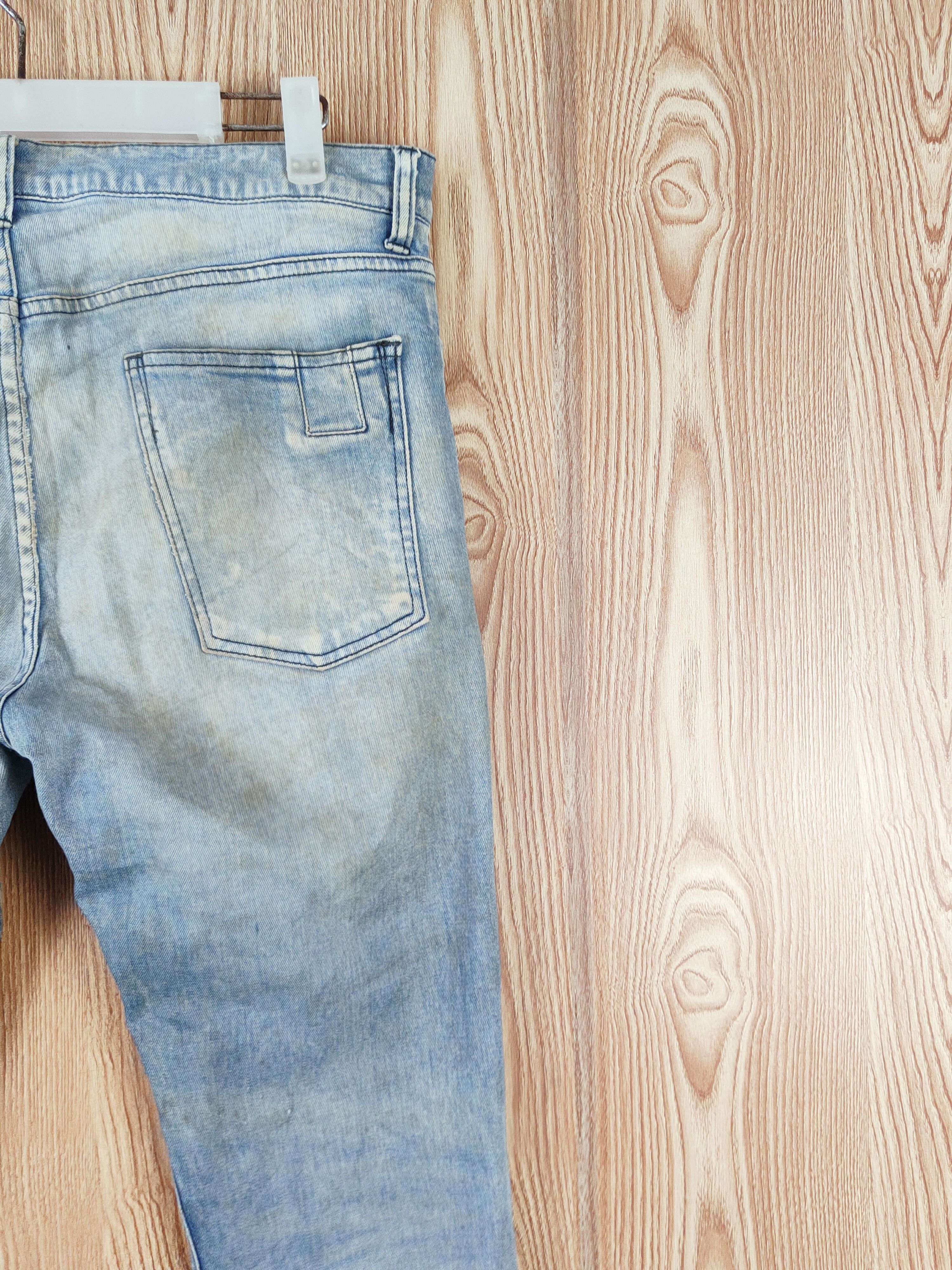 Vintage Mister Hollywood Blue Distressed Ripped Skinny Jeans #W659 Size US 34 / EU 50 - 10 Thumbnail