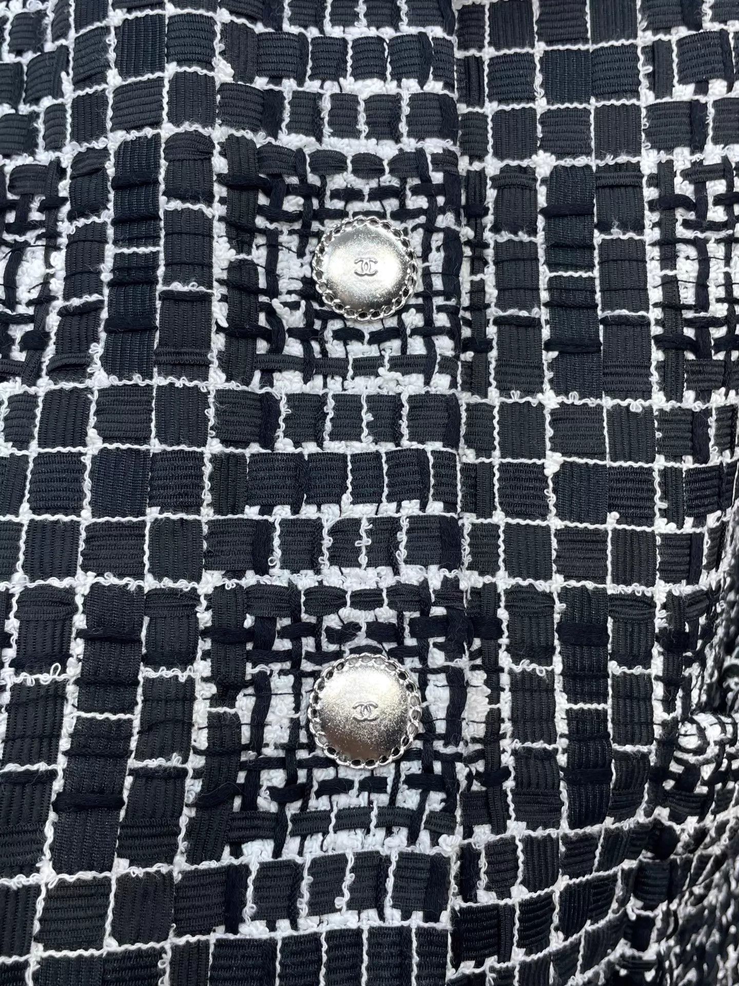 Chanel Chanel 25C Women's Black White Check Jacket 38 Size S / US 4 / IT 40 - 5 Thumbnail