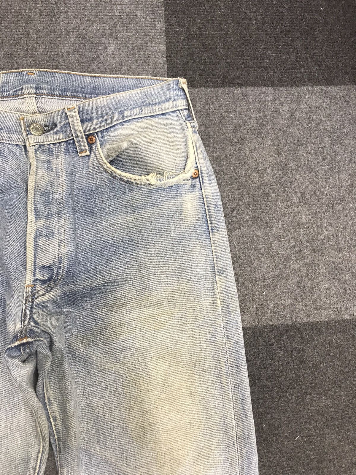 Levi's Vintage Levis 501 Light wash Distressed Jeans Size US 30 / EU 46 - 2 Thumbnail