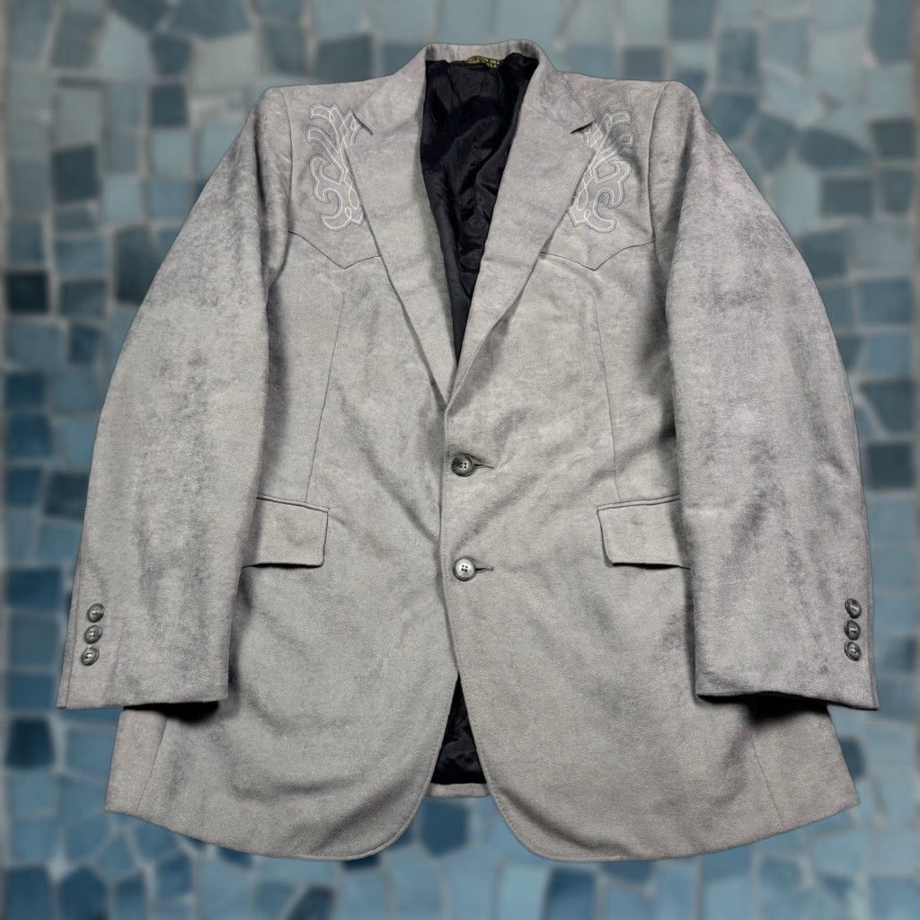 Vintage Pagano West Sport Coat Mens 42L Vintage USA Made Suede Blazer Western Cowboy Jacket Size 42R - 1 Thumbnail