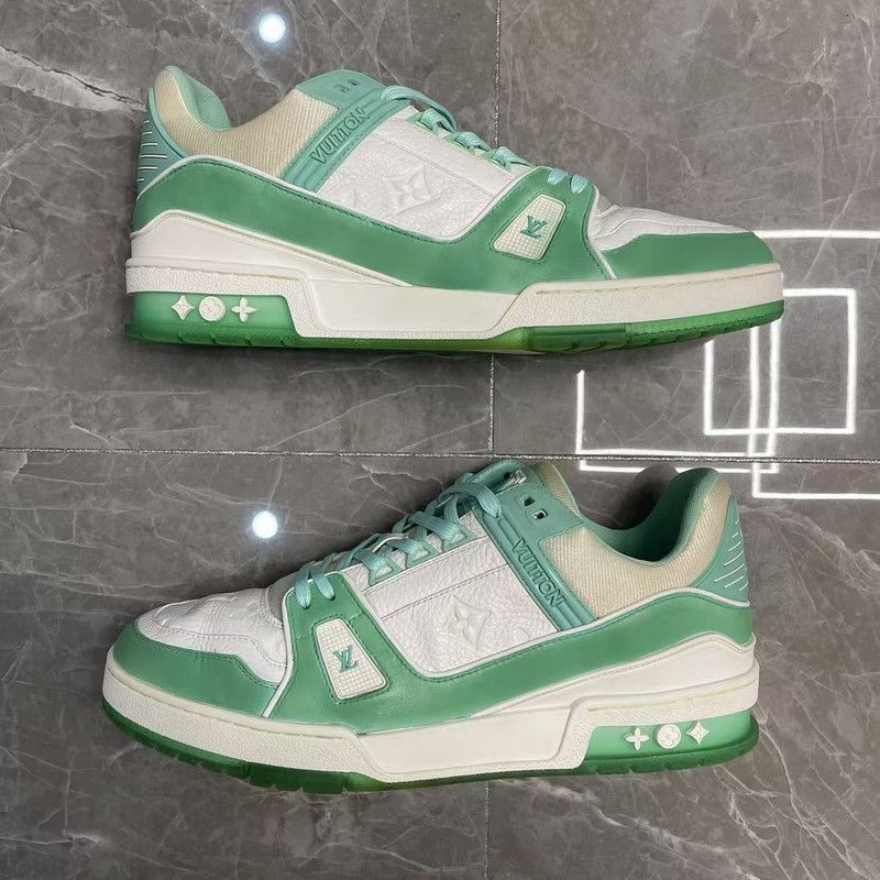 Louis Vuitton Louis Vuitton Trainer Green Low-top Sneakers -2508 Size US 9.5 / EU 42-43 - 8 Thumbnail