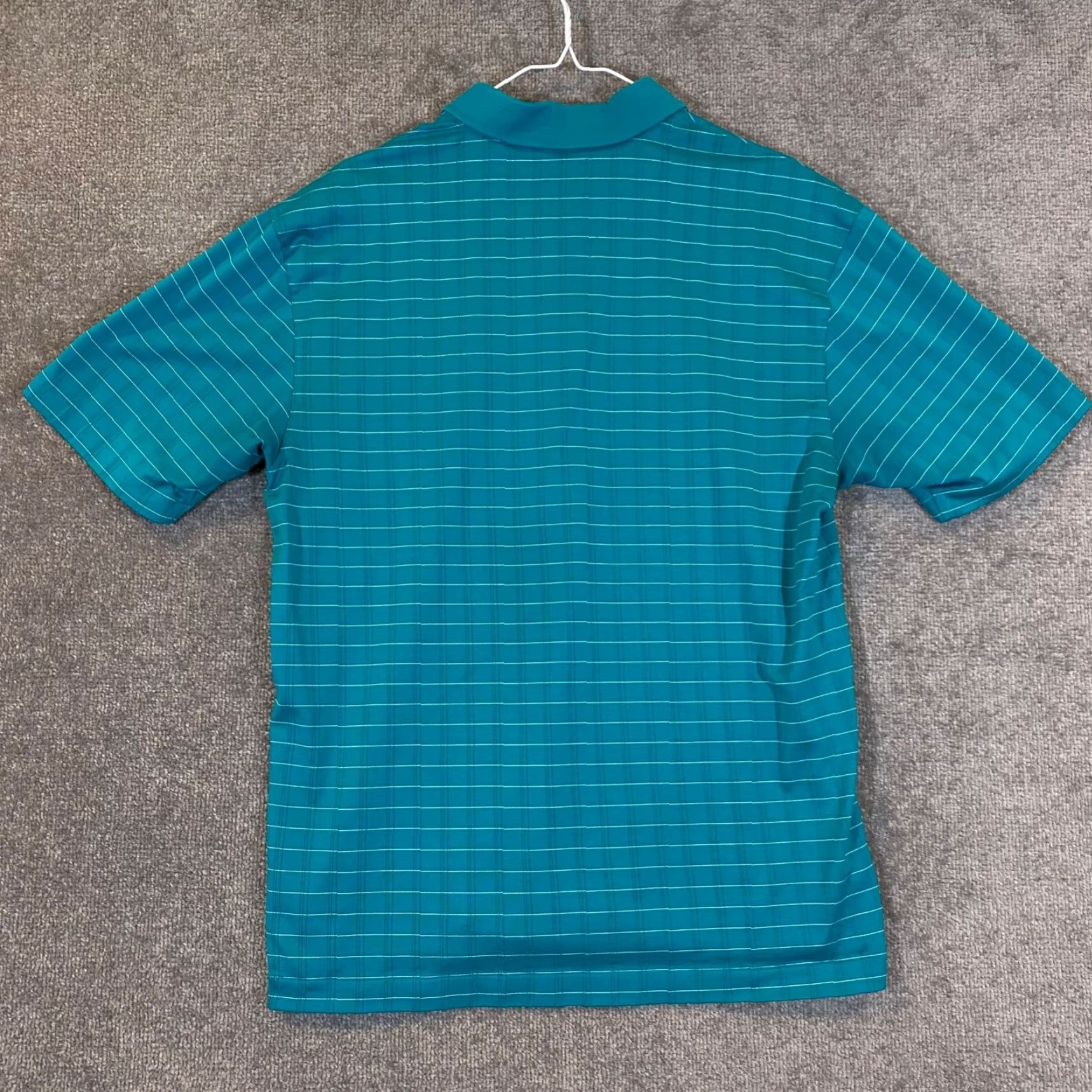 Nike Nike Tiger Woods Polo Shirt Mens Large Turquoise Blue Dri-Fit S/S Poly Blend Size US L / EU 52-54 / 3 - 7 Thumbnail