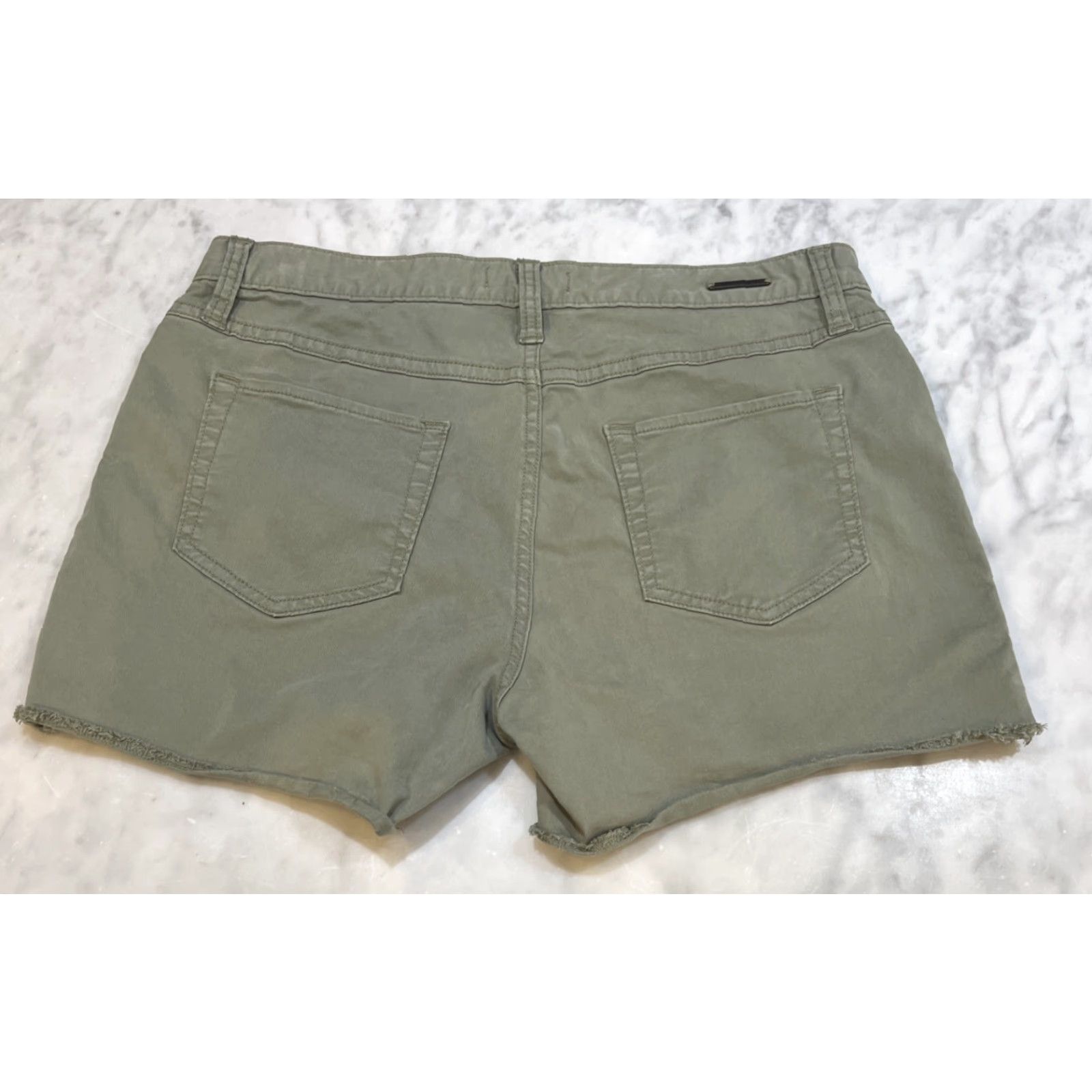 Vintage Carve Designs Women's Shorts Size 2 Sage Green Cut-Off Cotton Spandex Casual Activewear Size 26" / US 2 / IT 38 - 3 Thumbnail
