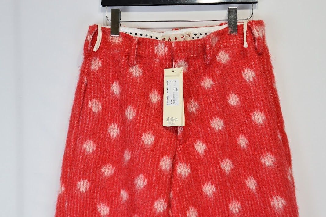 Marni o1rshd1 Tulip Wool Trouser with Brushed Dot in Red Size US 32 / EU 48 - 2 Thumbnail