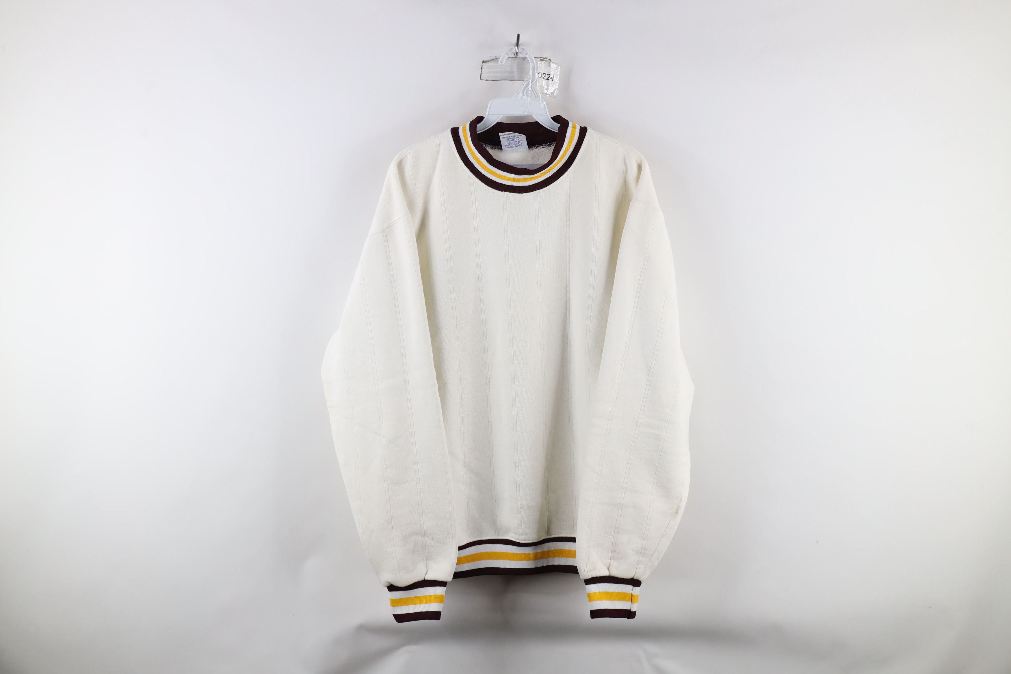 Vintage Vintage 90s Streetwear Blank Striped Crewneck Sweatshirt USA Size US L / EU 52-54 / 3 - 1 Thumbnail