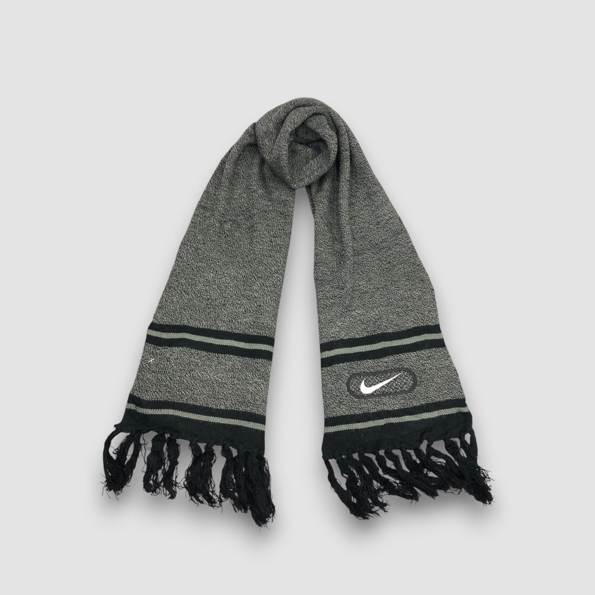 Nike Vintage Nike Scarf Muffler Knit Wool Fringe Knitted Scarves Size ONE SIZE - 1 Thumbnail