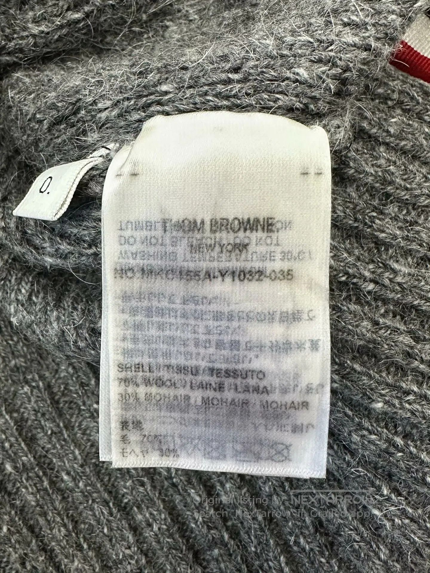 Thom Browne Thom Browne Grey Collar Four-stripe Wool Mohair Knit Cardi Size US XS / EU 42 / 0 - 5 Thumbnail