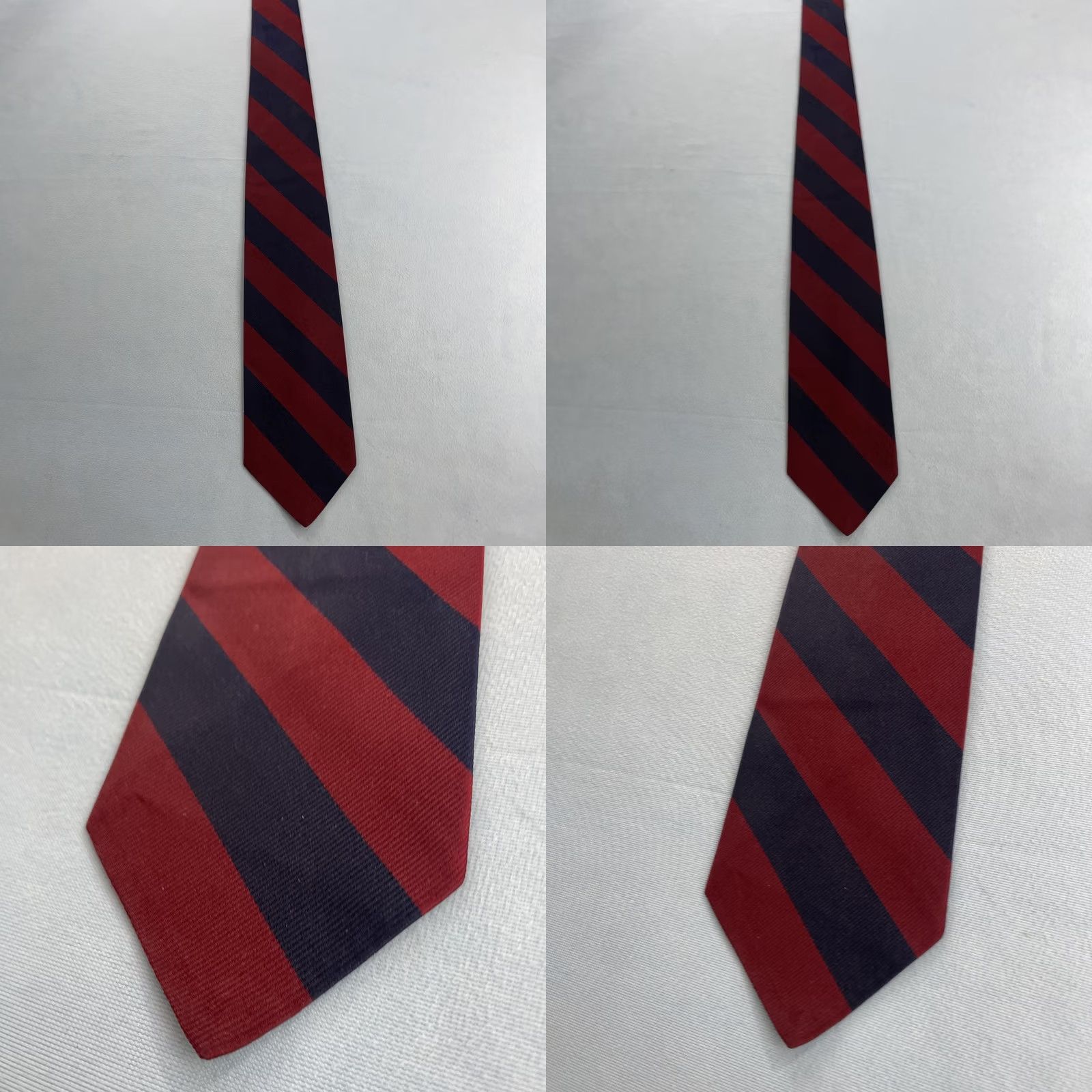 Robert Talbott VINTAGE Robert Talbott Nordstrom Silk Tie Repp Tie Woven Silk Red Blue 90s 3.5x58 Mens Neckwear Size ONE SIZE - 8 Thumbnail
