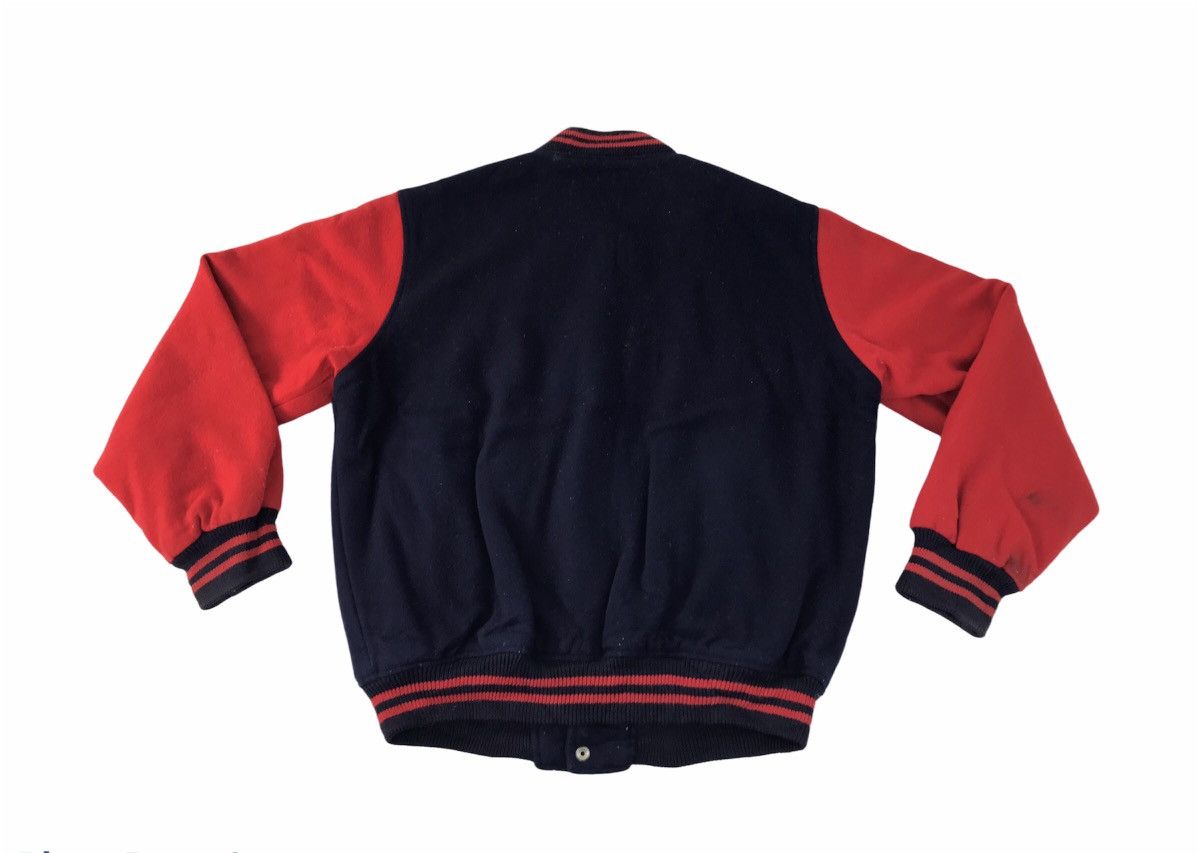 Vintage VOX Simple Varsity Jacket Wool Sleeve Quilted Padded Inner Size US M / EU 48-50 / 2 - 2 Thumbnail