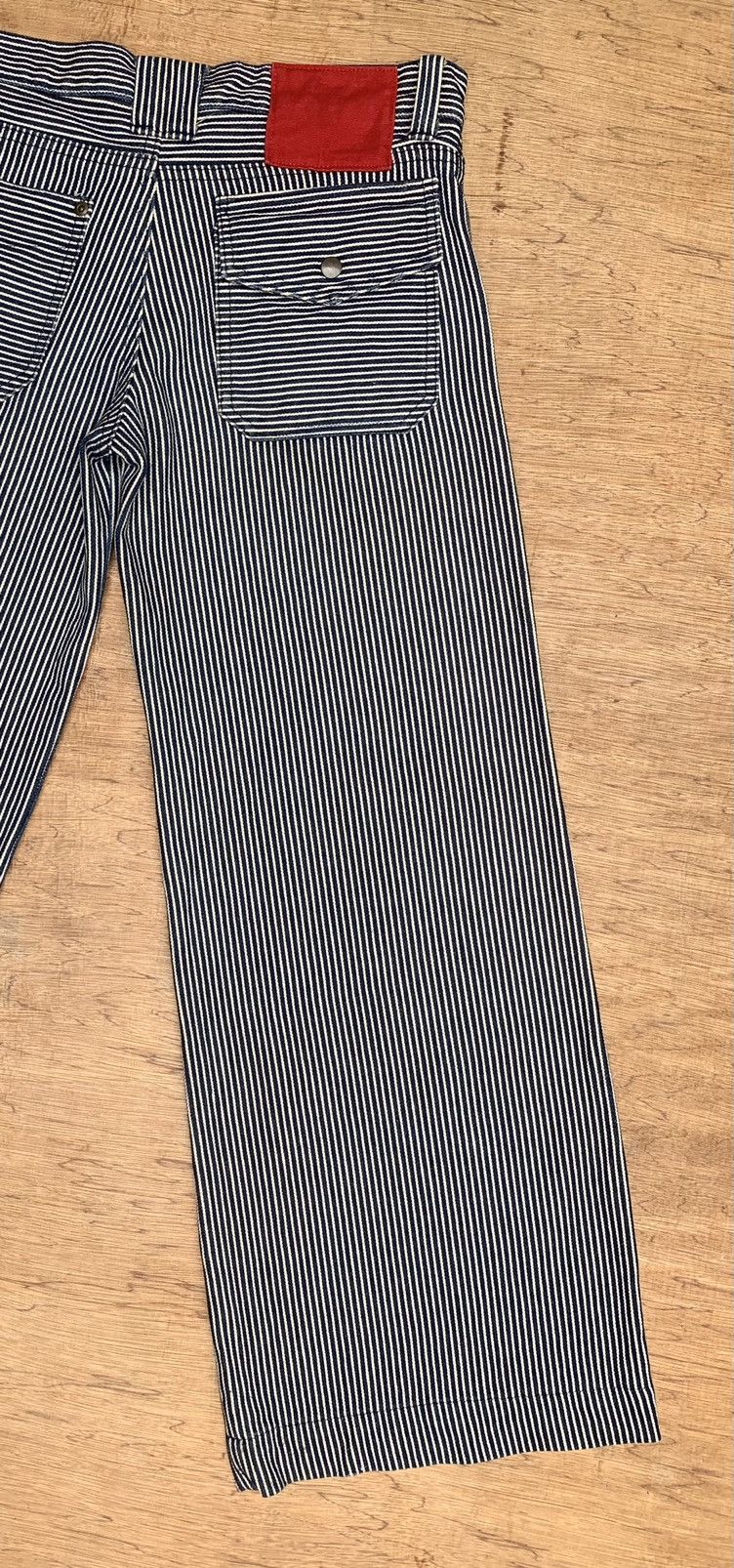 Japanese Brand Rythym Flare Wide Leg Hickory Striped Pants Size US 29 - 14 Thumbnail