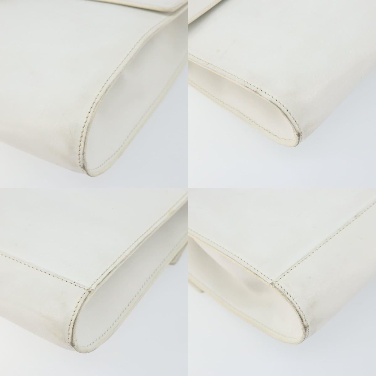 Celine CELINE Shoulder Bag Leather White Silver Size ONE SIZE - 10 Thumbnail