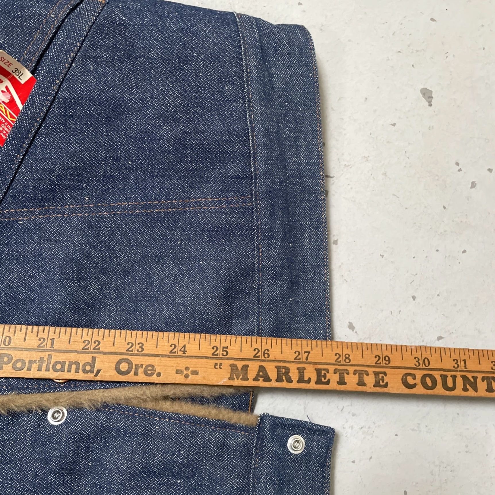 Denime VINTAGE Maverick Denim Lined Trucker Jacket Unisex Adults 38 Blue NWT USA Western 70s 80s Rancher Chore Workwear Cowboys Mens Womens Size US XXS / EU 40 - 7 Thumbnail