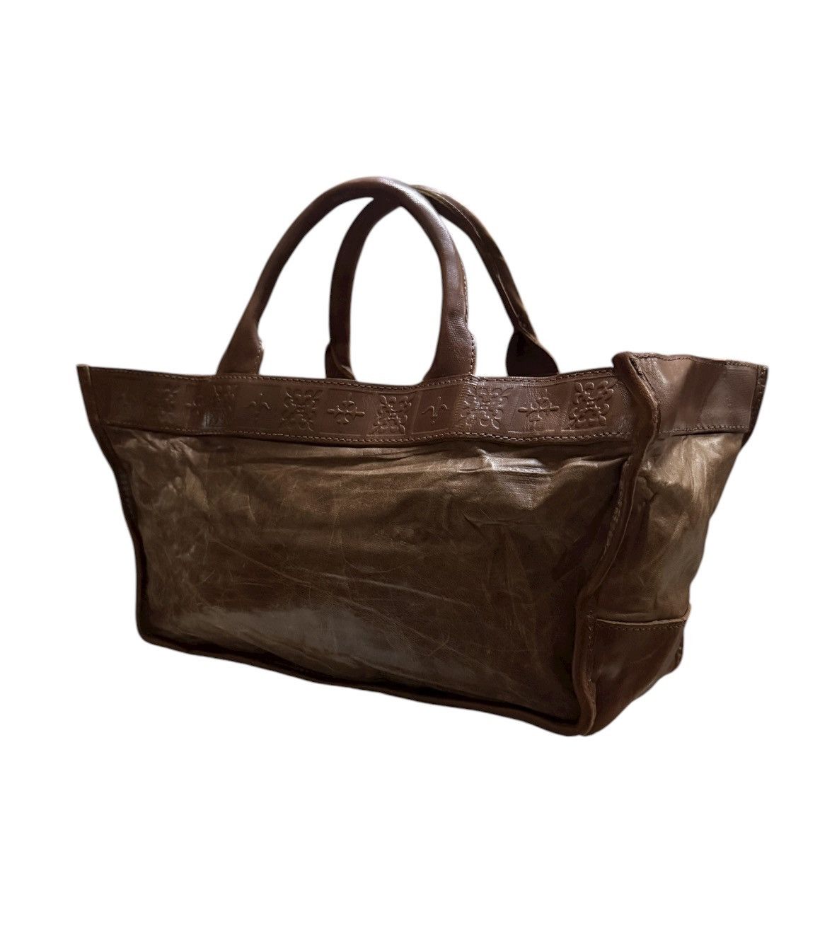 Japanese Brand Full Leather Patina Vintage Old by New Japan Totes Bag Size ONE SIZE - 2 Thumbnail