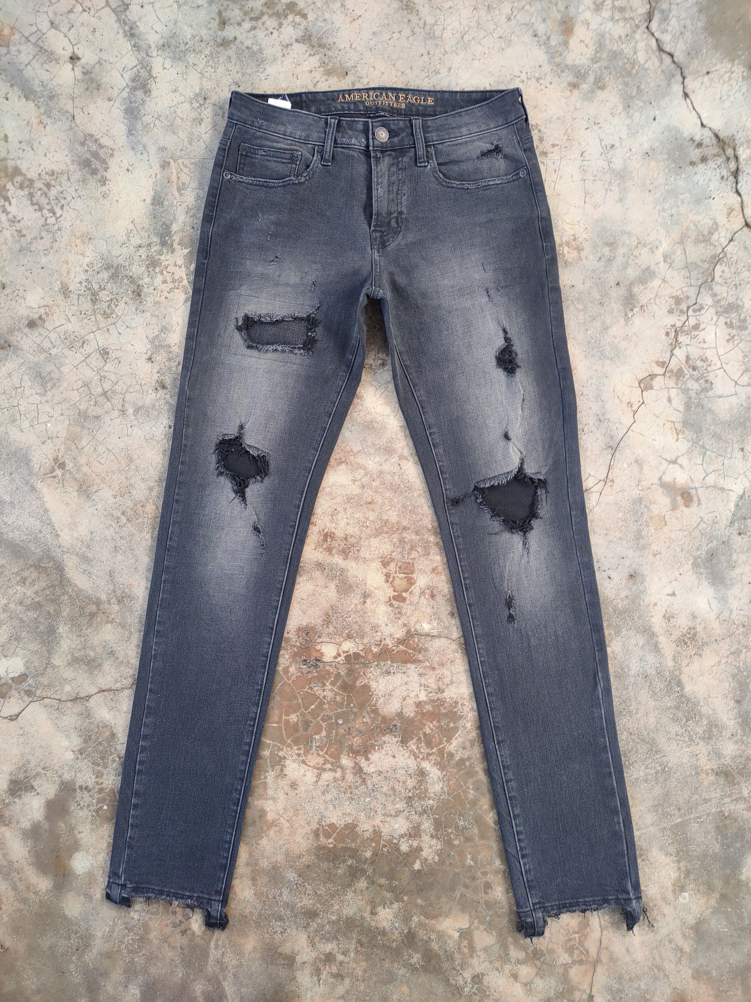 American Eagle Outfitters VINTAGE JAPANESE SKINNY FADED DISTRESSED JEANS DENIM PANTS Size US 31 - 1 Thumbnail